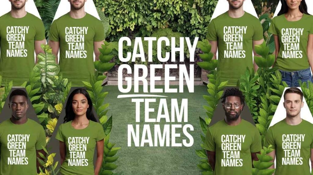 A vibrant graphic showcasing creative and catchy green team name for sports and competitions.