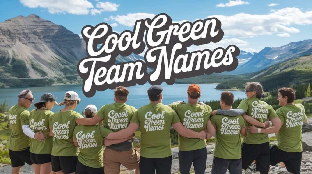 A vibrant graphic showcasing a list of cool green team, featuring bold fonts and a fresh green color palette.
