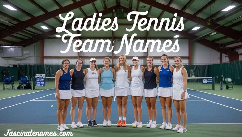 A creative list of fun and catchy names for a ladies' tennis team, showcasing teamwork and spirit.