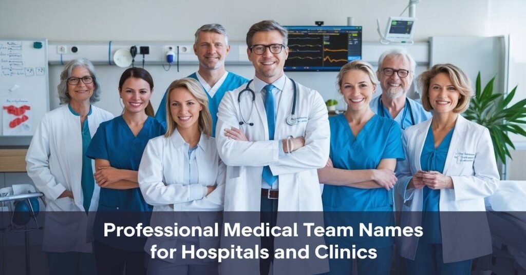 A creative list of professional medical teams in hospitals and clinics, showcasing teamwork and expertise.