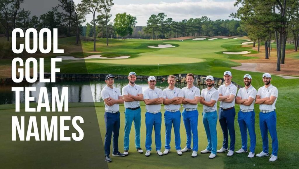 An assortment of imaginative golf team names, highlighting fun and competitive spirit among players on the green.