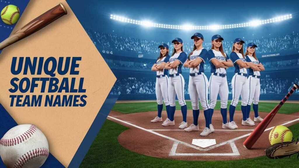 A graphic showcasing creative and unique names for softball teams, emphasizing originality and team spirit.