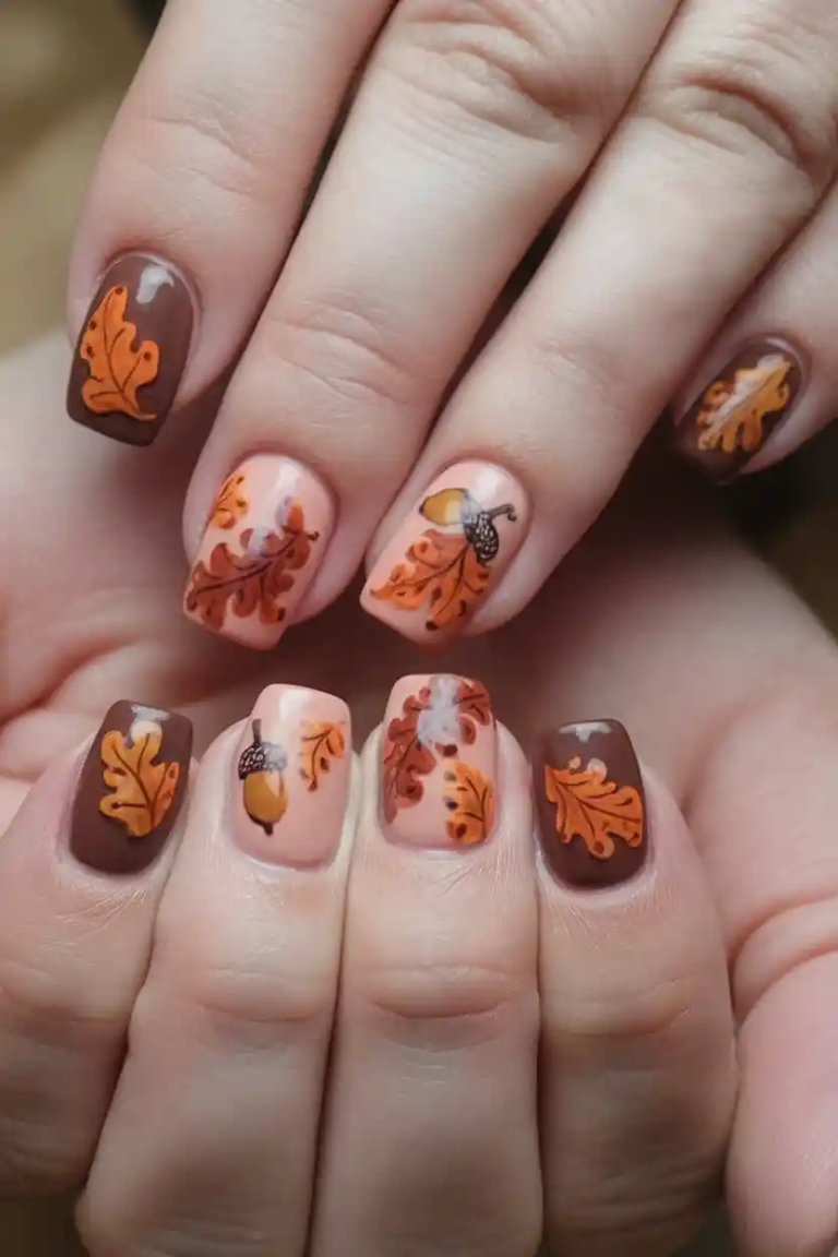 23 Fall Leaves Nails That Bring Autumn to Your Fingertips