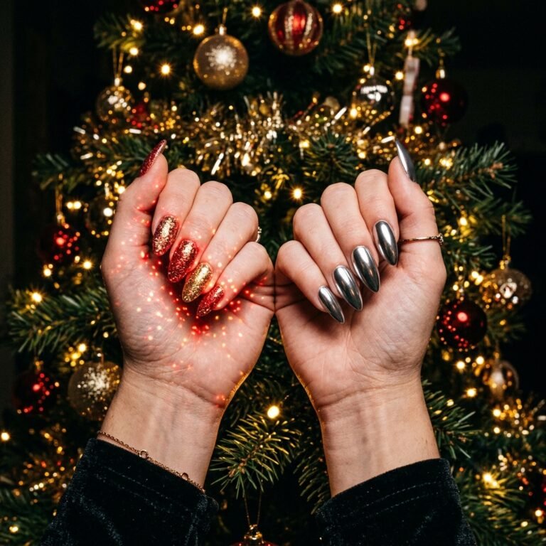 12 Christmas Chrome Nail Ideas That Catch Every Light in the Room