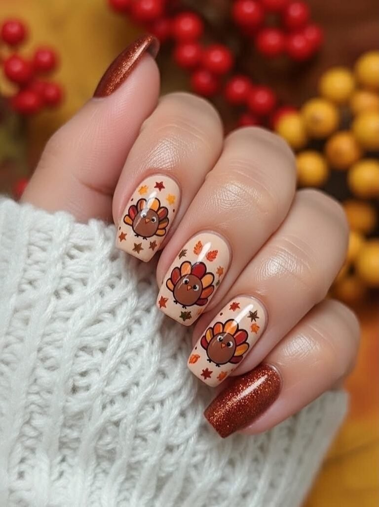 27 Stunning Thanksgiving Nail Ideas