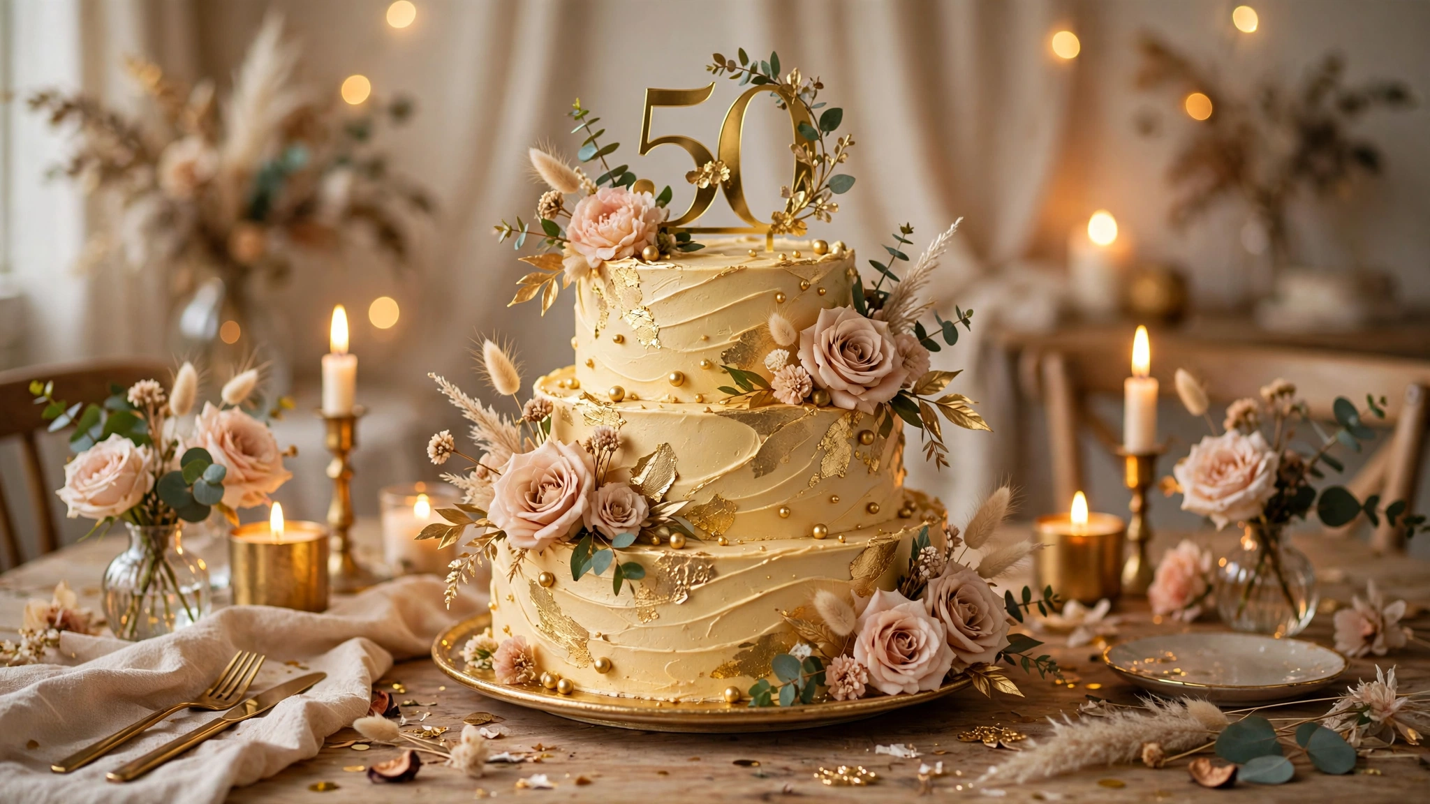 Golden Anniversary Party cake
