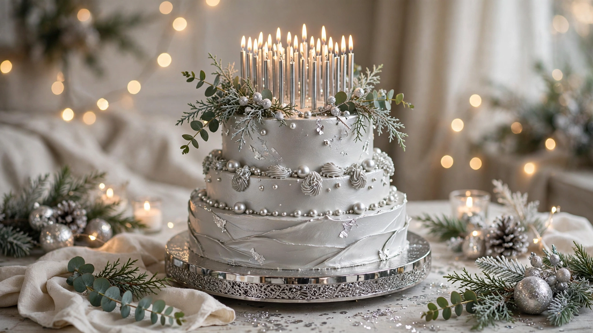 Silver 25th anniversary cake Ideas