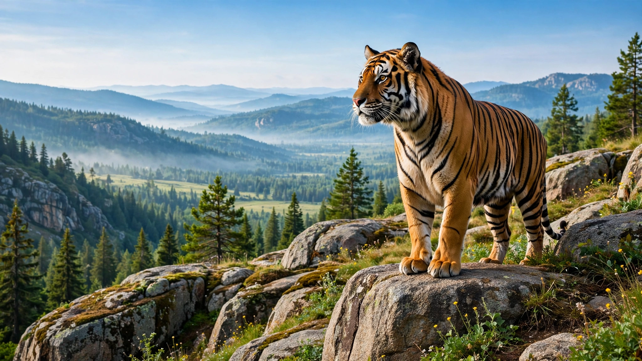 A fierce tiger displaying its teeth in a natural wild setting, showcasing its strength and beauty.