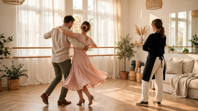 Amy Dowden instructs a couple, who moved up their wedding due to cancer, in danc