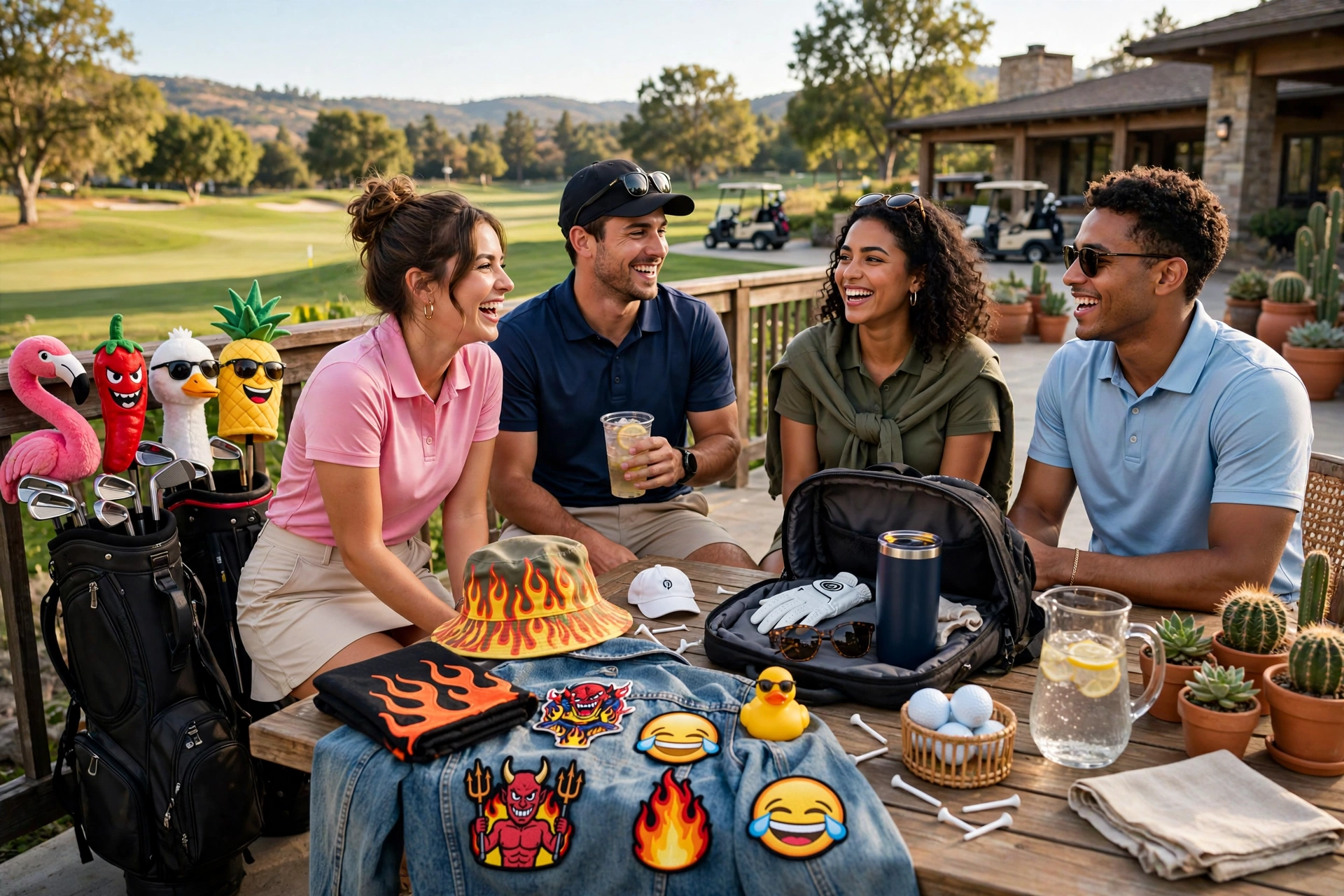 An engaging visual of amusing and inappropriate golf team names, emphasizing the fun side of team spirit in golf.