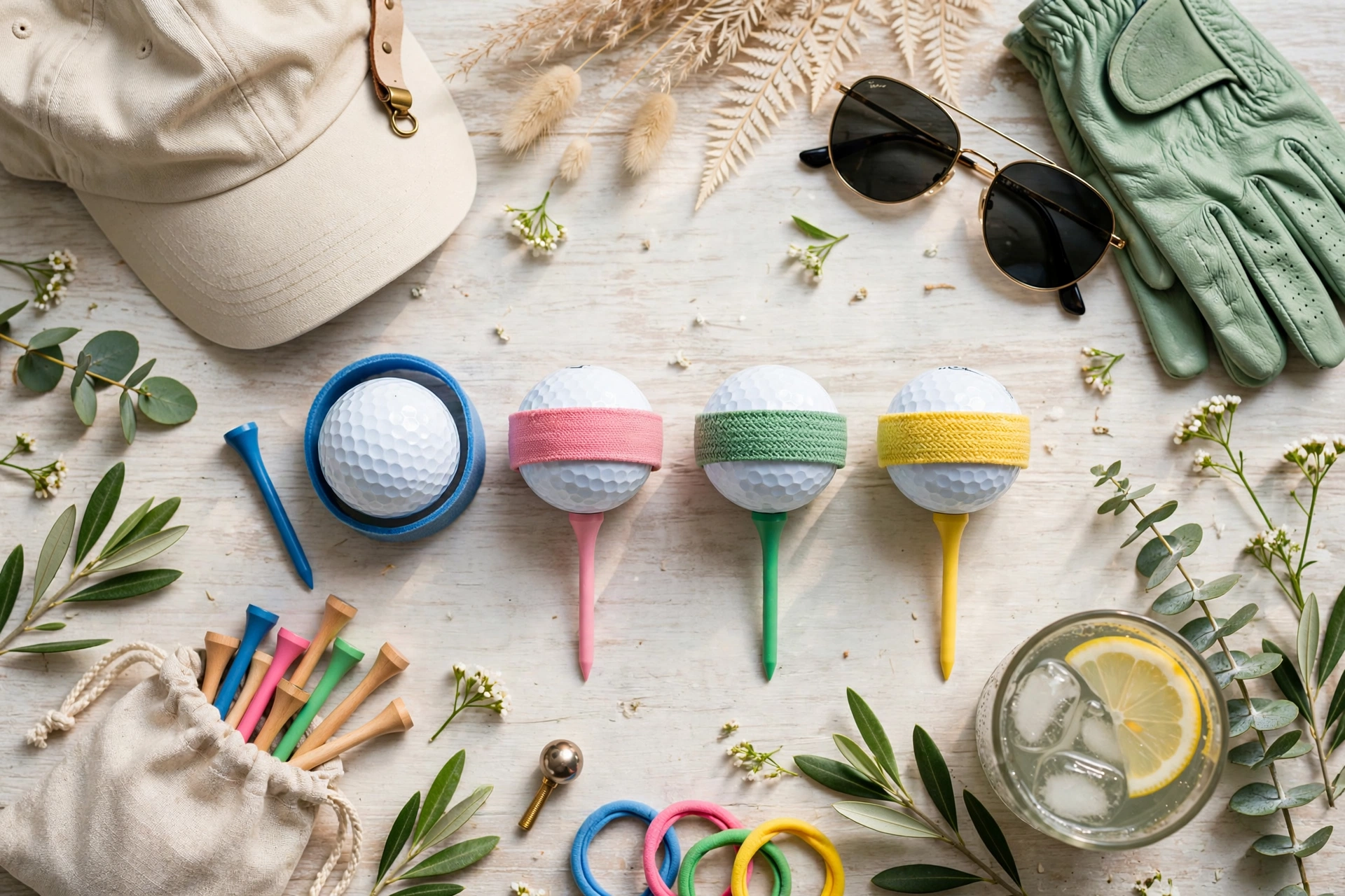 A creative display of various golf scramble team names on a vibrant background, showcasing team spirit and camaraderie.