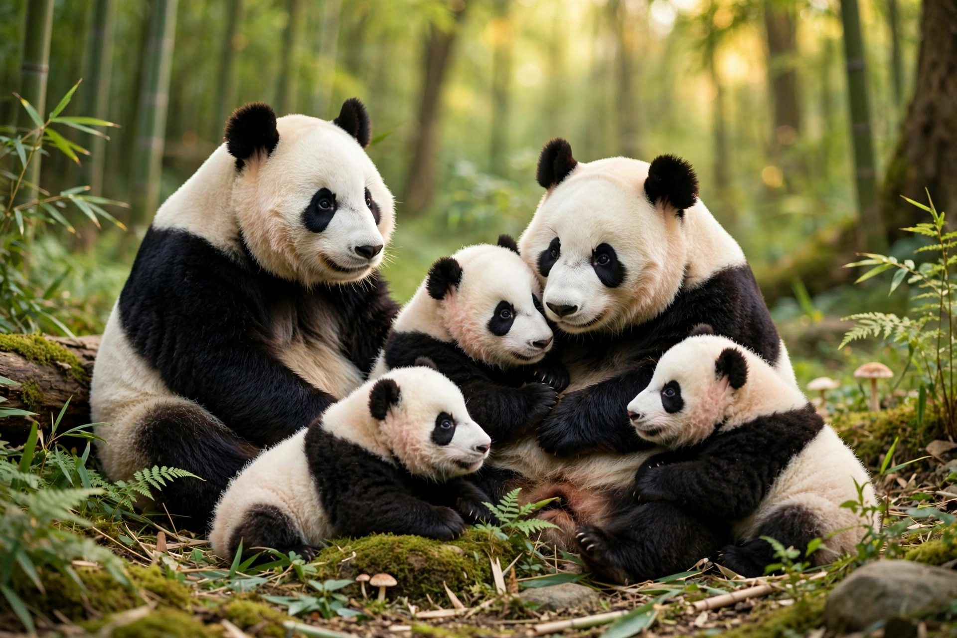 A cute panda bear in glasses relaxing on a bench, enjoying a peaceful moment in the park.